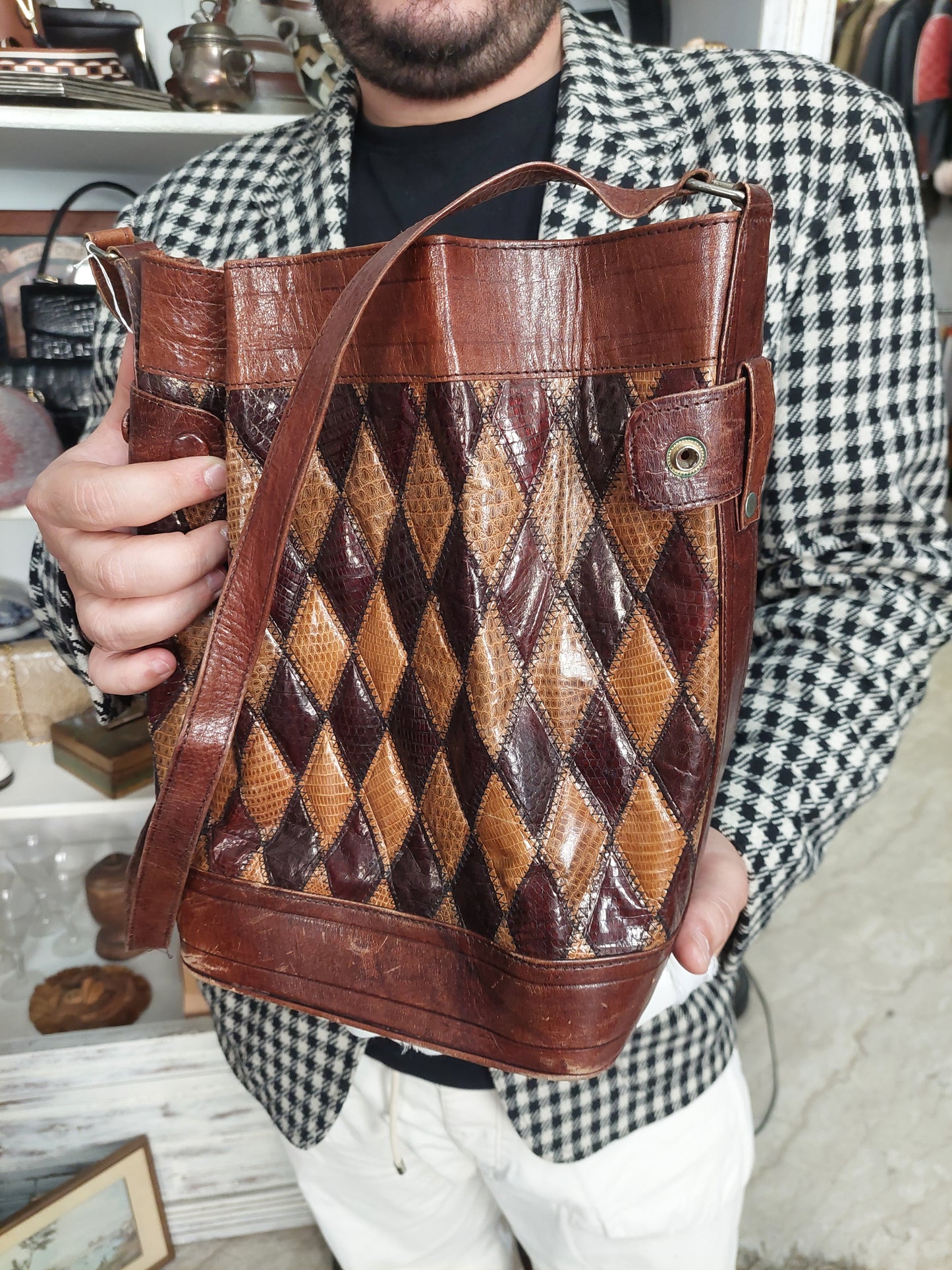 Borsa Secchiello In Cuoio
