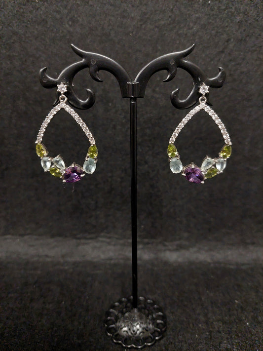 Orecchini A Goccia Con Pietre Miste