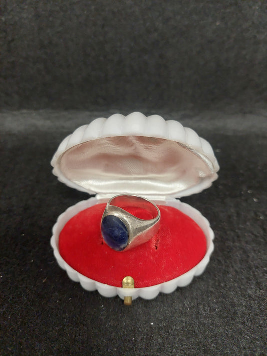 Anello Argento E Pietra Blu