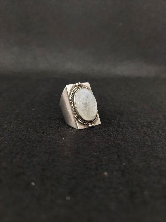 Anello Argento E Pietra Di Luna