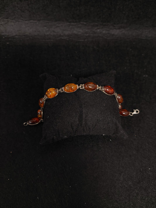 Bracciale Argento E Ambra