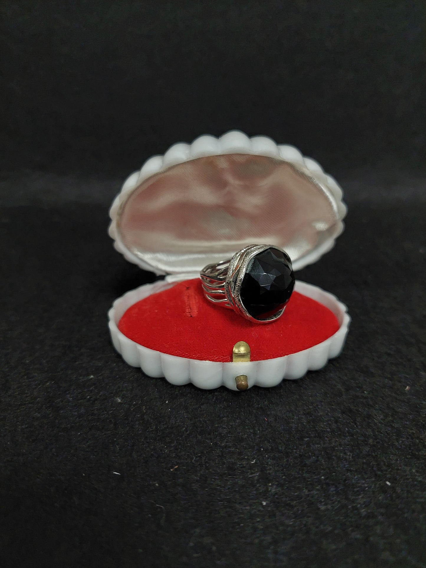 Anello Argento E Onice