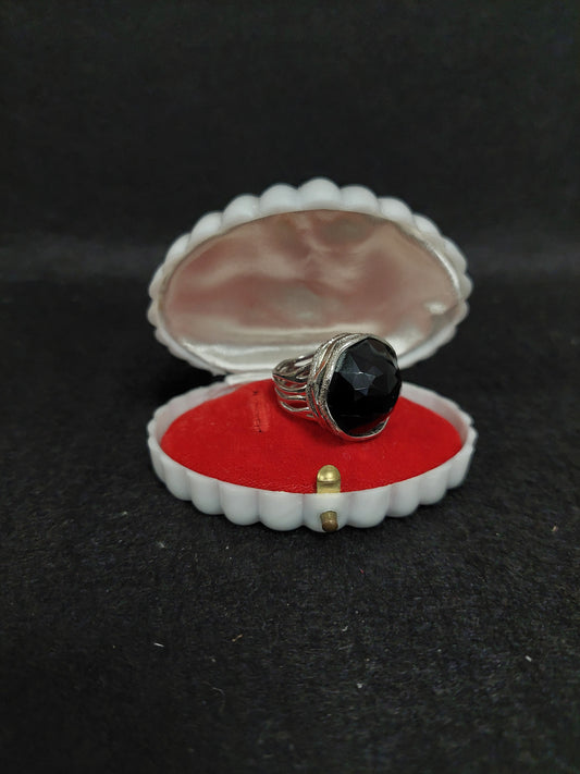 Anello Argento E Onice