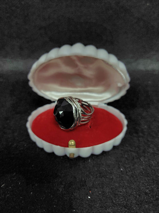 Anello Argento E Onice