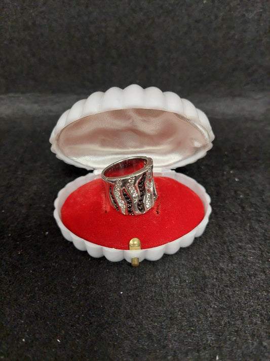 Anello Argento E Strass