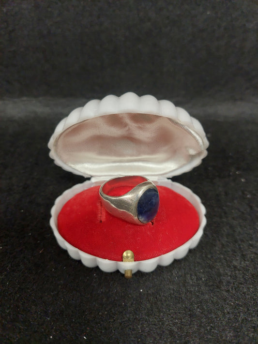 Anello Argento E Pietra Blu