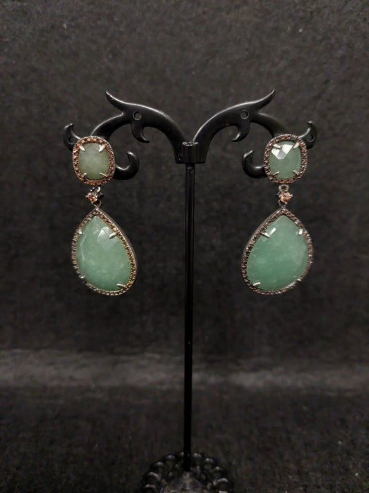 Orecchini A Goccia In Argento E Pietra