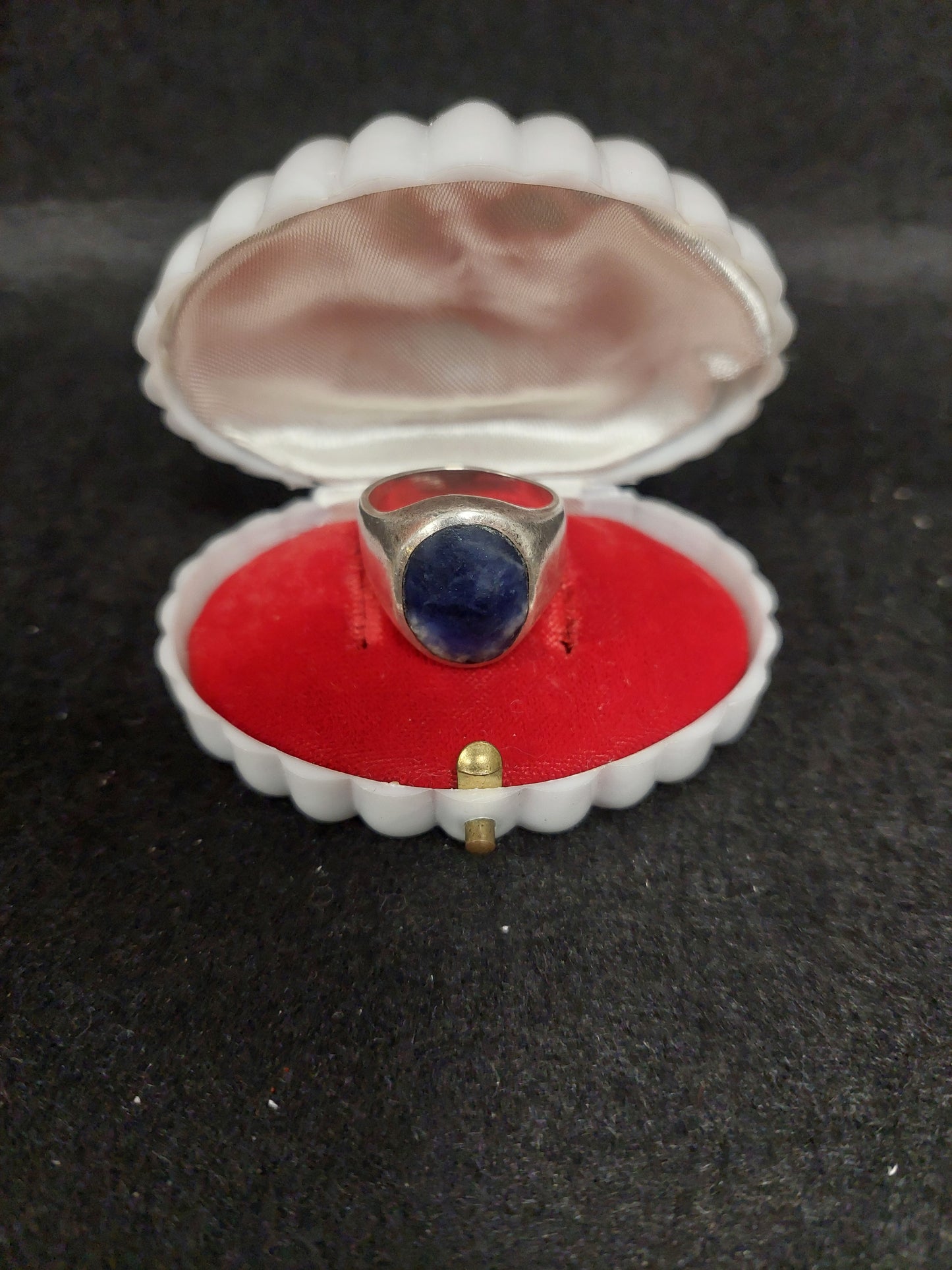Anello Argento E Pietra Blu
