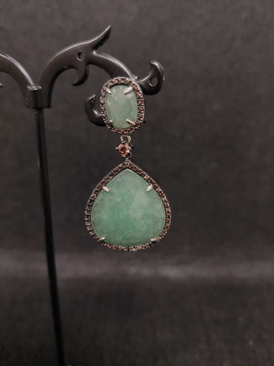 Orecchini A Goccia In Argento E Pietra