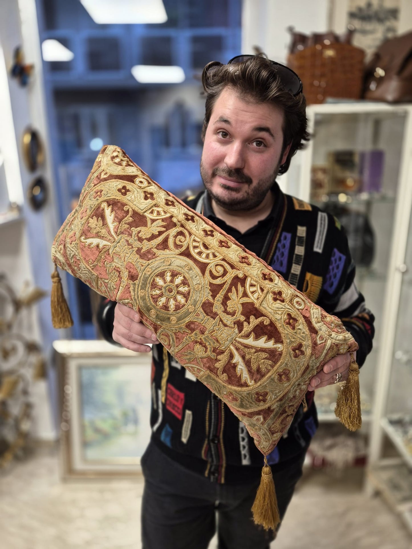 Cuscino Rettangolare Con Nappine